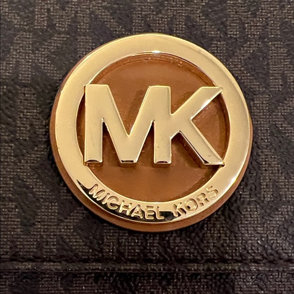 Michael Kors Dark Brown Wallet with Gold Logo - Picture 2 of 13